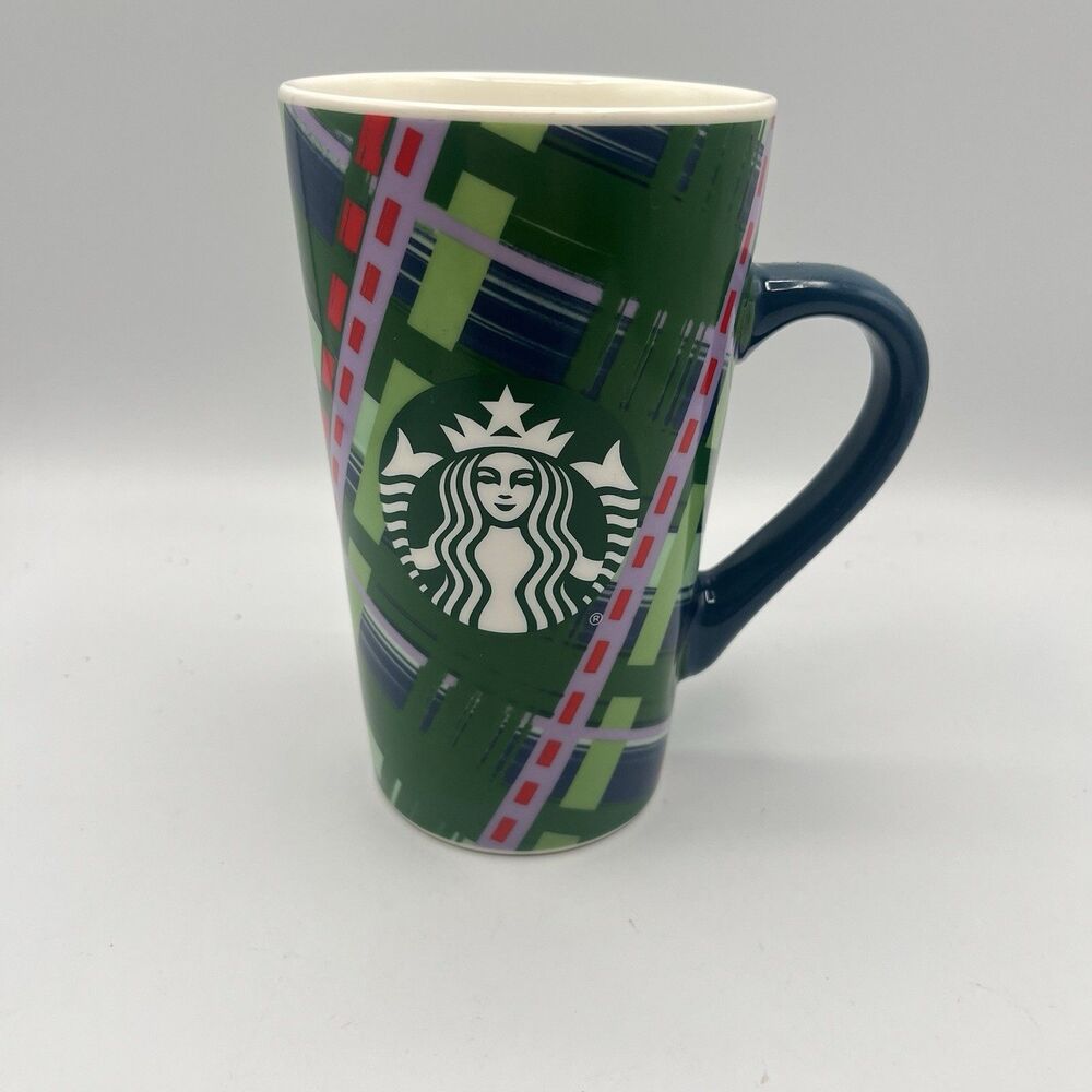 Starbucks Holiday Christmas Mug 2020 Ceramic Coffee Cup Green Plaid 16oz